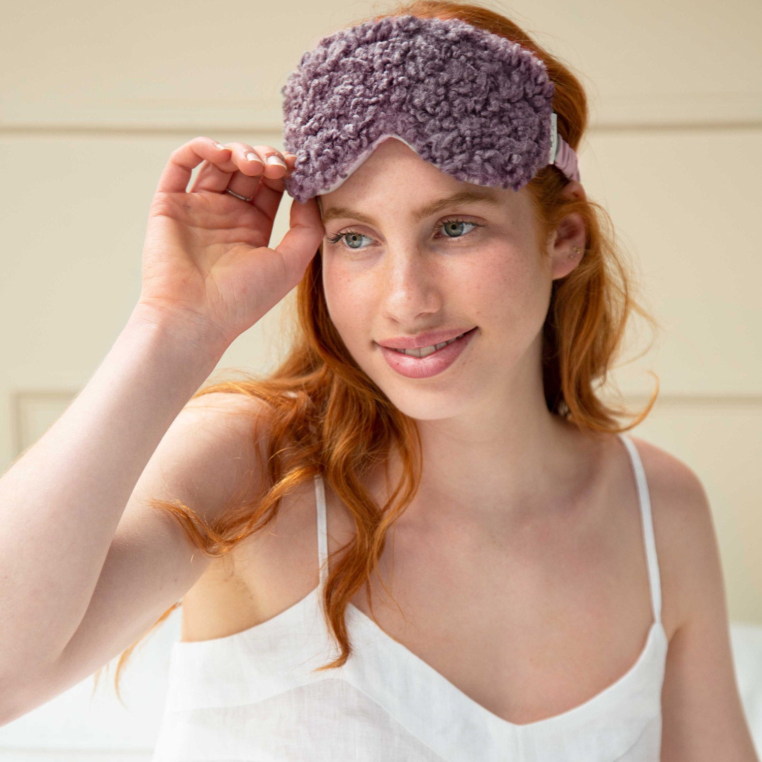 Bouclé Wisteria Sleep Eye Mask for Women & Men - Soft Comfortable Blindfold for Travel, Meditation & Relaxation - Perfect for Nighttime, Napping & Stress Relief