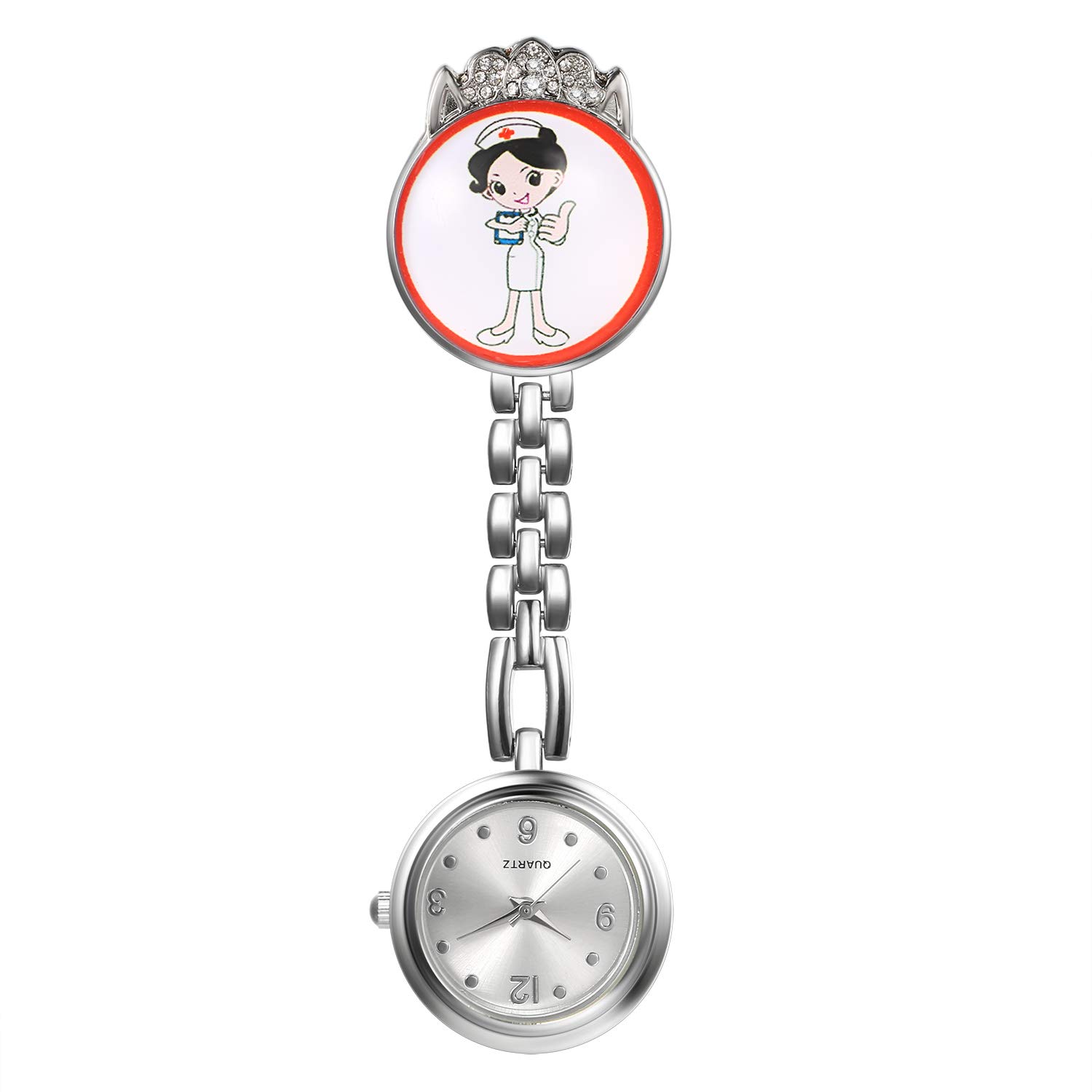 1-4 Pack Nurse Watch for Women & Doctors - Clip on Lapel Hanging Watch with Arabic Numerals - Quartz Fob Pocket Watch for Nurses, Medical Professionals & Healthcare Workers - Perfect for Hospital Shifts, Clinical Use & Daily Nursing Duties
