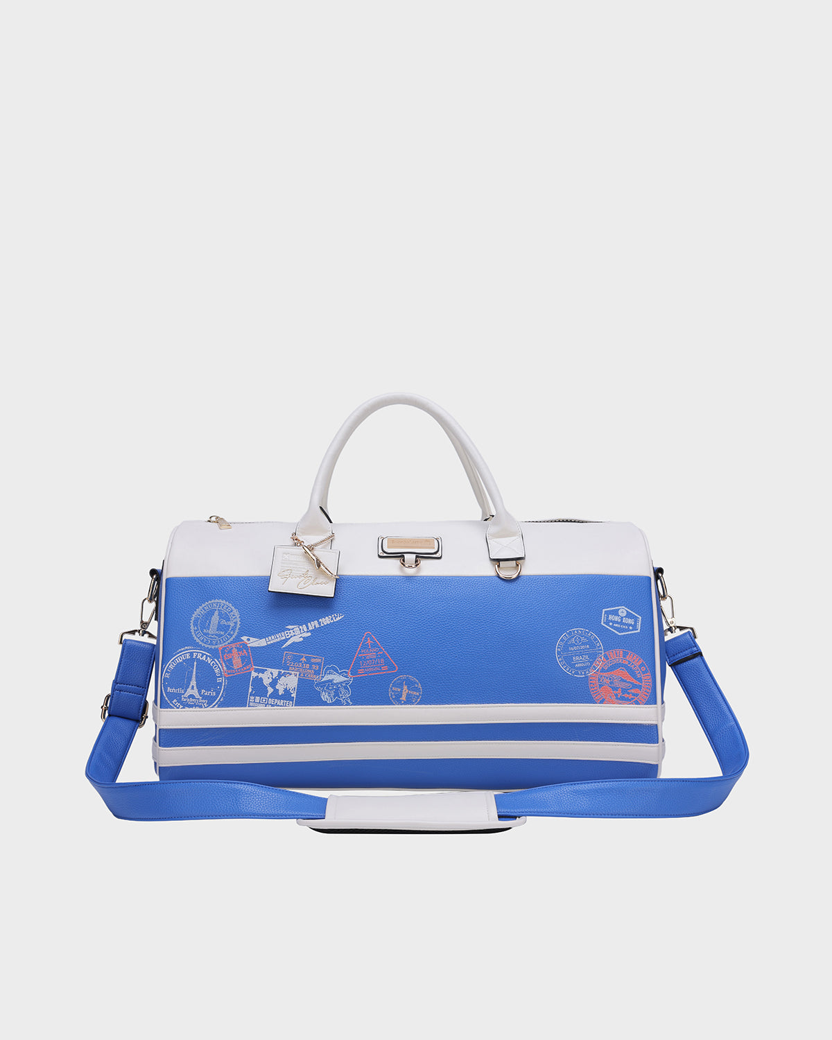 Premium Blue Weekender Duffle Bag for Travel & Gym - Water-Resistant Carry-On Luggage with Spacious Compartments | Perfect for Weekend Getaways, Business Trips & Sports Gear Storage