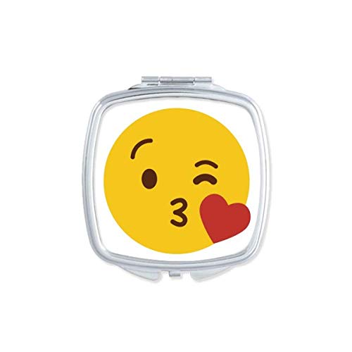 DIYthinker Love You Kiss Cute Online Chat Face Mirror - Portable Compact Pocket Makeup Mirror with Double Sided Glass - Perfect for Travel, Home Vanity & Gift Giving