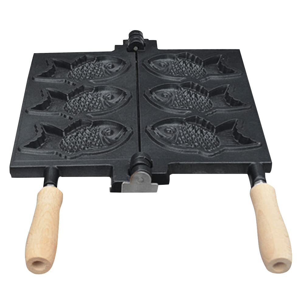 Futchoy 3-Grid Japanese Taiyaki Maker - Fish-Shaped Waffle Pan for Hot Cakes, Pancakes & Bread - Perfect for Breakfast, Snacks & Party Desserts