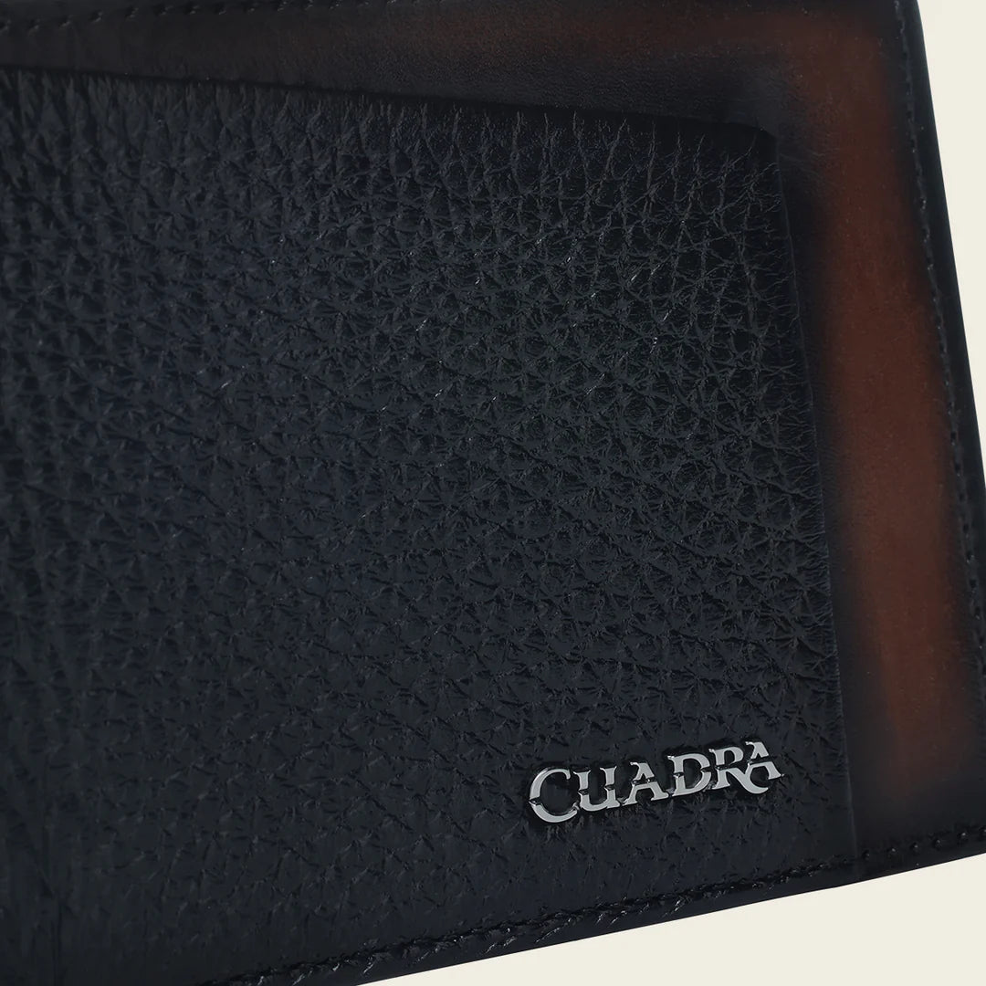 Premium Black Deer Leather Bi-Fold Wallet for Men - BC037VE - Stylish & Durable RFID-Blocking Wallet for Everyday Use & Travel