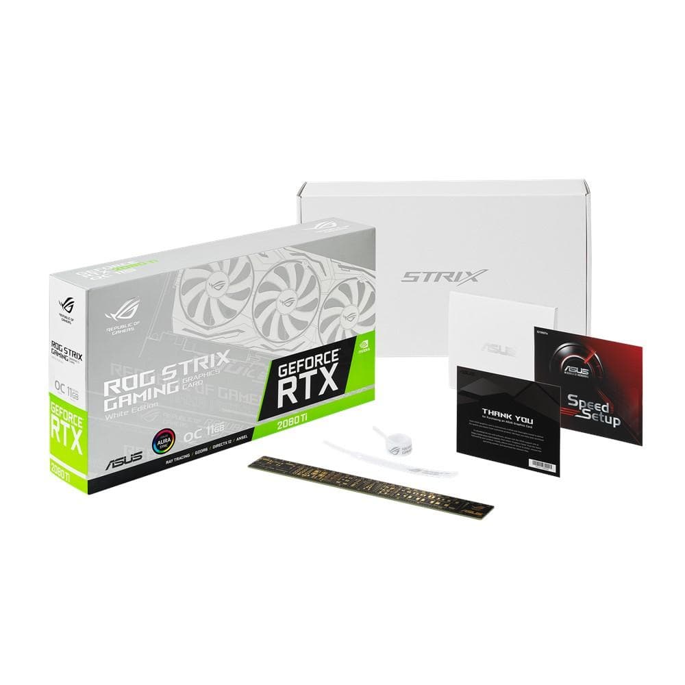 ASUS ROG STRIX RTX 2080 Ti O11G White Edition Gaming Graphics Card - 11GB GDDR6, RGB Lighting, Axial-Tech Fans | Perfect for 4K Gaming, VR, and Content Creation