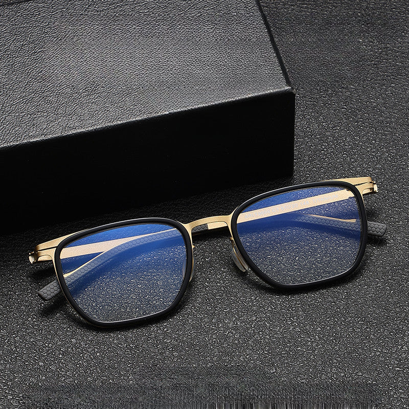 Moxley Retro Rectangle Titanium Business Glasses Frame - Lightweight Durable Eyewear for Professionals & Office Use | Classic Style for Men & Women | Perfect for Work, Meetings & Daily Wear