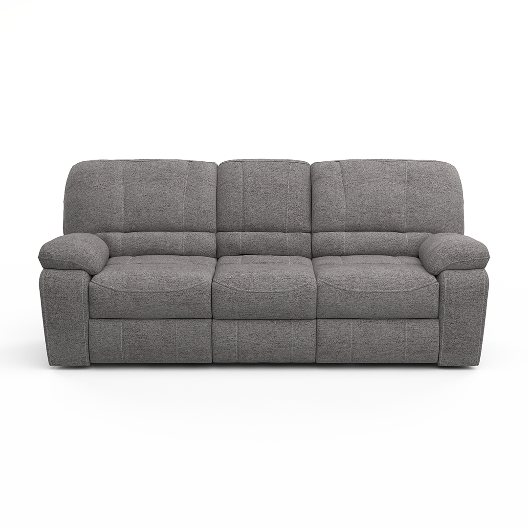 Kayce Manual Reclining Sofa - Comfortable 3-Seater Recliner Couch with Adjustable Backrest, Soft Fabric Upholstery for Living Room, Home Theater & Family Relaxation