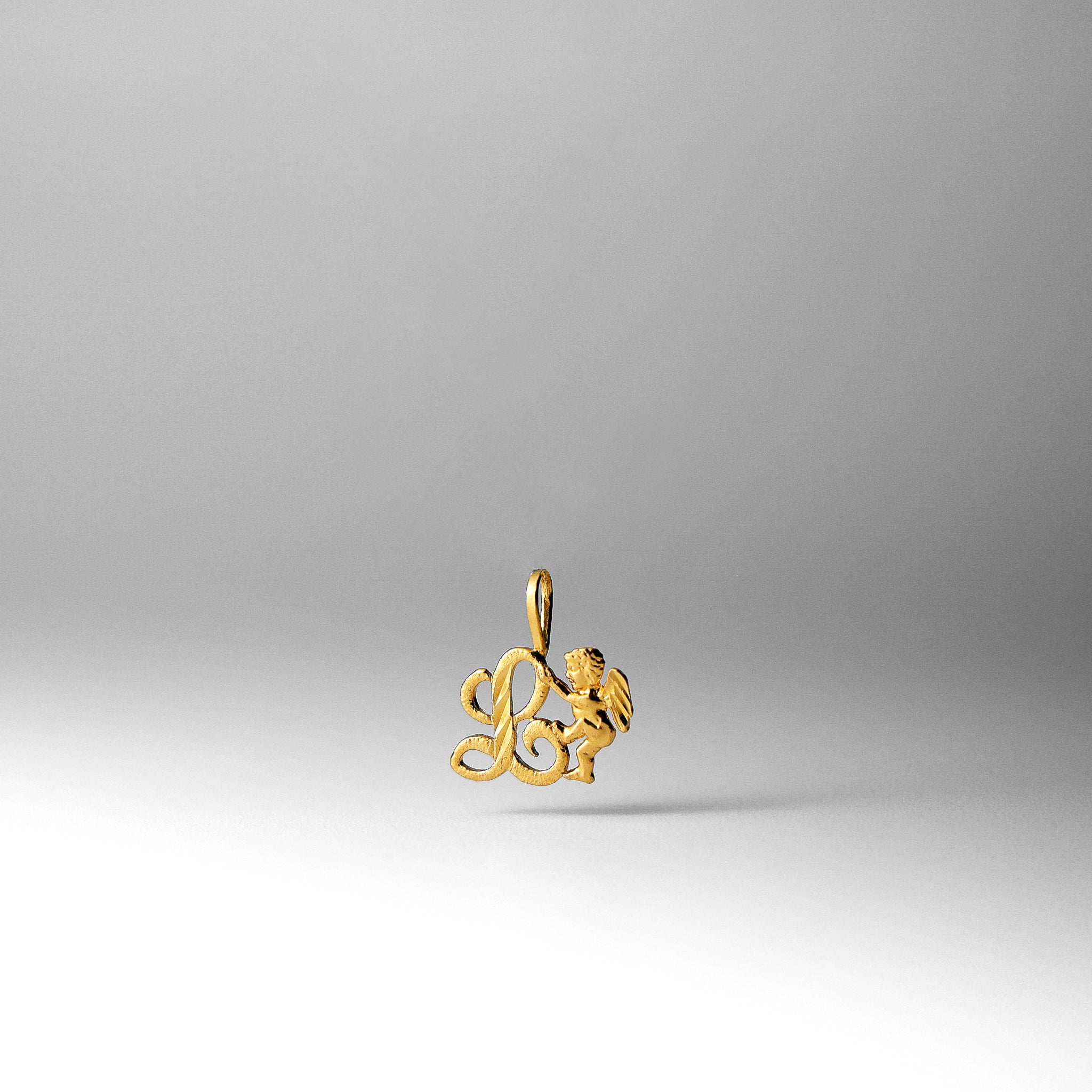 Gold Script Letter L Pendant with Cherub Angel | A-Z Initial Necklace for Women | Perfect Gift for Birthday, Christmas & Special Occasions