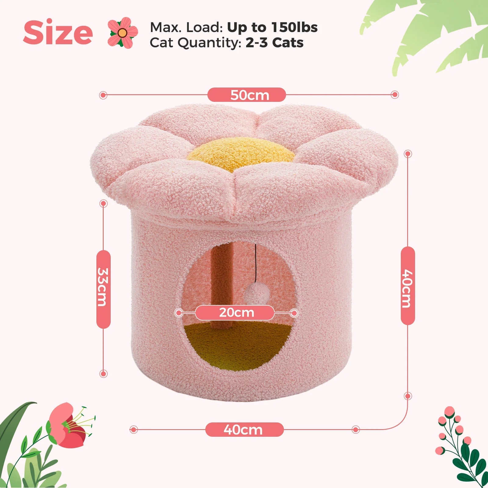 Premium Flower Pet House - Cozy & Stylish Cat & Small Dog Bed - Perfect for Indoor & Outdoor Use