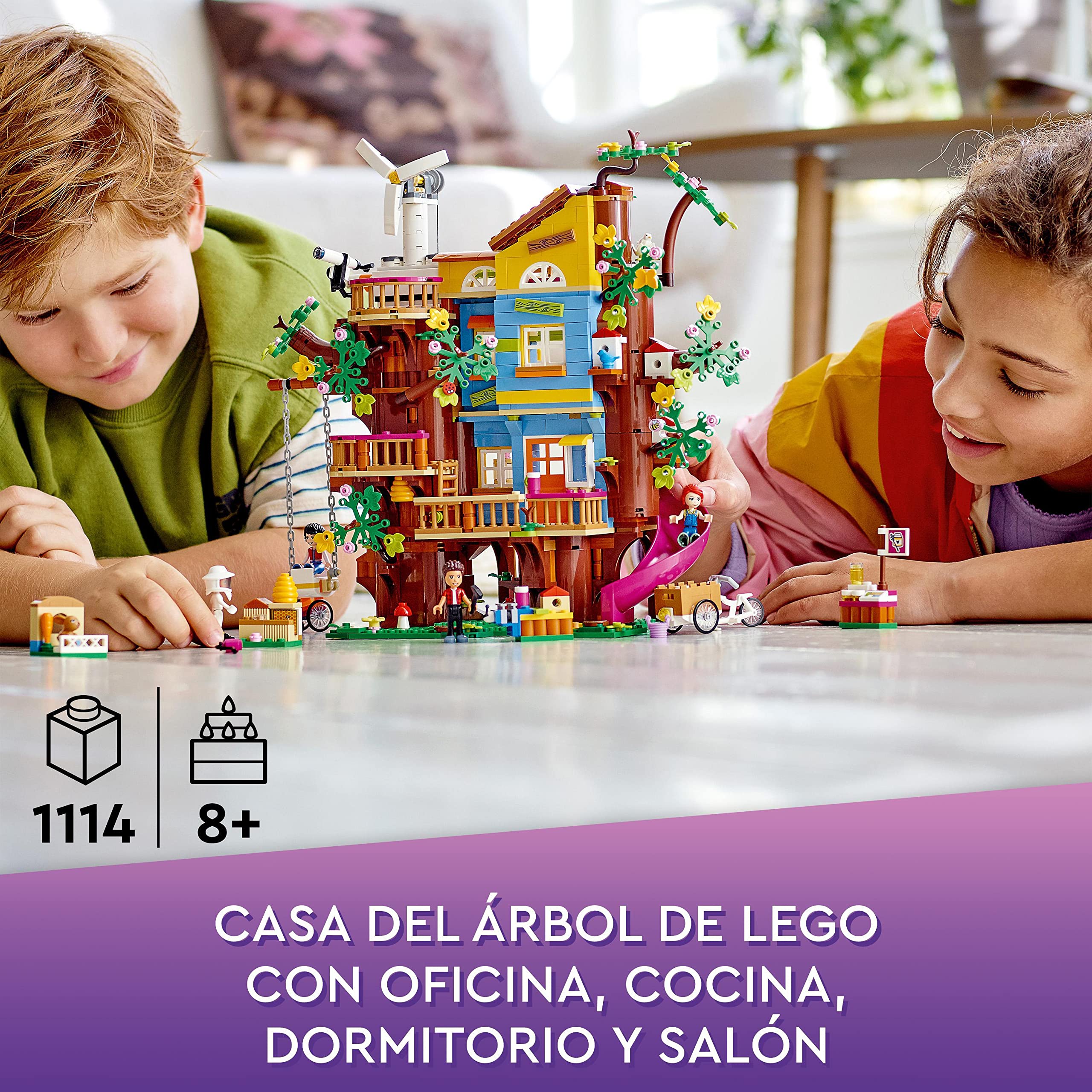 LEGO 41703 Friends Friendship Tree House Building Toy Set with Mini Dolls MIA & River - Educational STEM Toy for Kids Ages 8+ - Perfect for Birthday Gifts, Creative Play & Room Decor