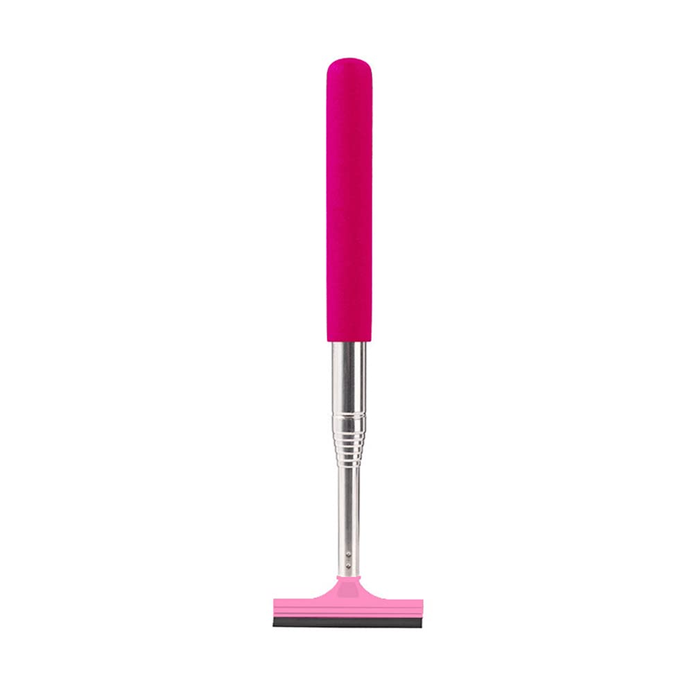 Universal Car Rearview Mirror Wiper - 98cm Retractable Cleaning Tool for Rain & Dust Removal, Pink