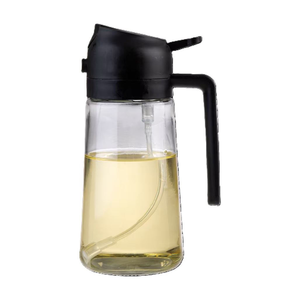 Dual Function Oil Sprayer and Pourer - Kitchen Oil Dispenser with Misting & Pouring for Cooking, Baking, Salad Dressing - Perfect for Olive Oil, Vinegar, and Liquid Seasonings