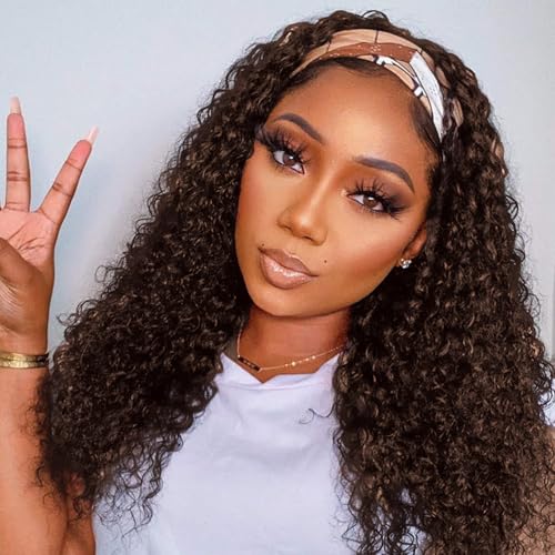 Chocolate Brown Headband Wig