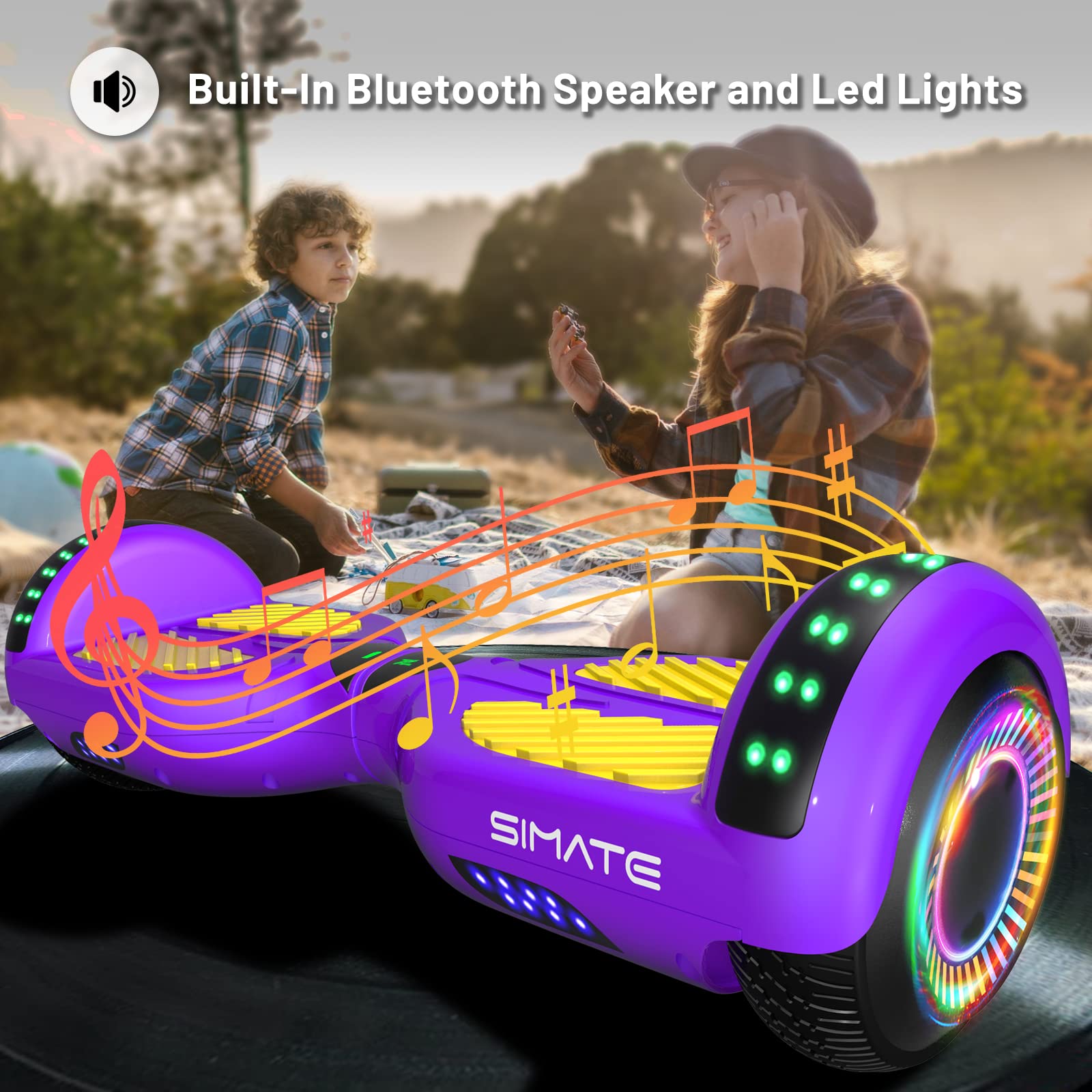 Self Balancing Hoverboard with Seat & Go-Kart Attachment - 6.5