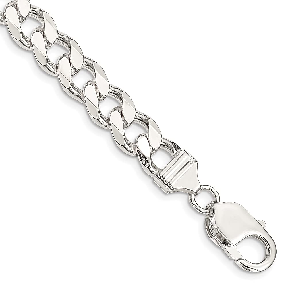 925 Sterling Silver 9mm Link Curb Chain Necklace for Men - 28 Inch Flat Beveled Fine Jewelry with Pendant Charm | Perfect Gift for Dad, Husband & Boyfriend | Ideal for Weddings, Anniversaries & Special Occasions