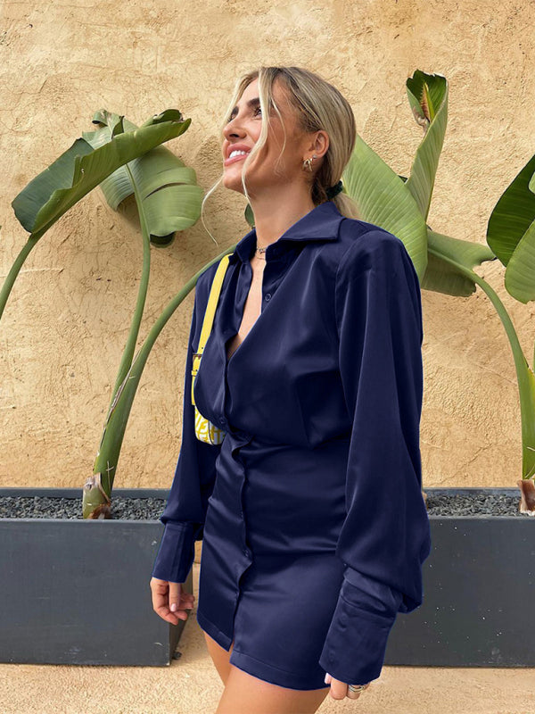 Sexy Slim Fit Shirt Dress for Women - Stylish Mini Dress for Party, Date Night & Summer Outfits