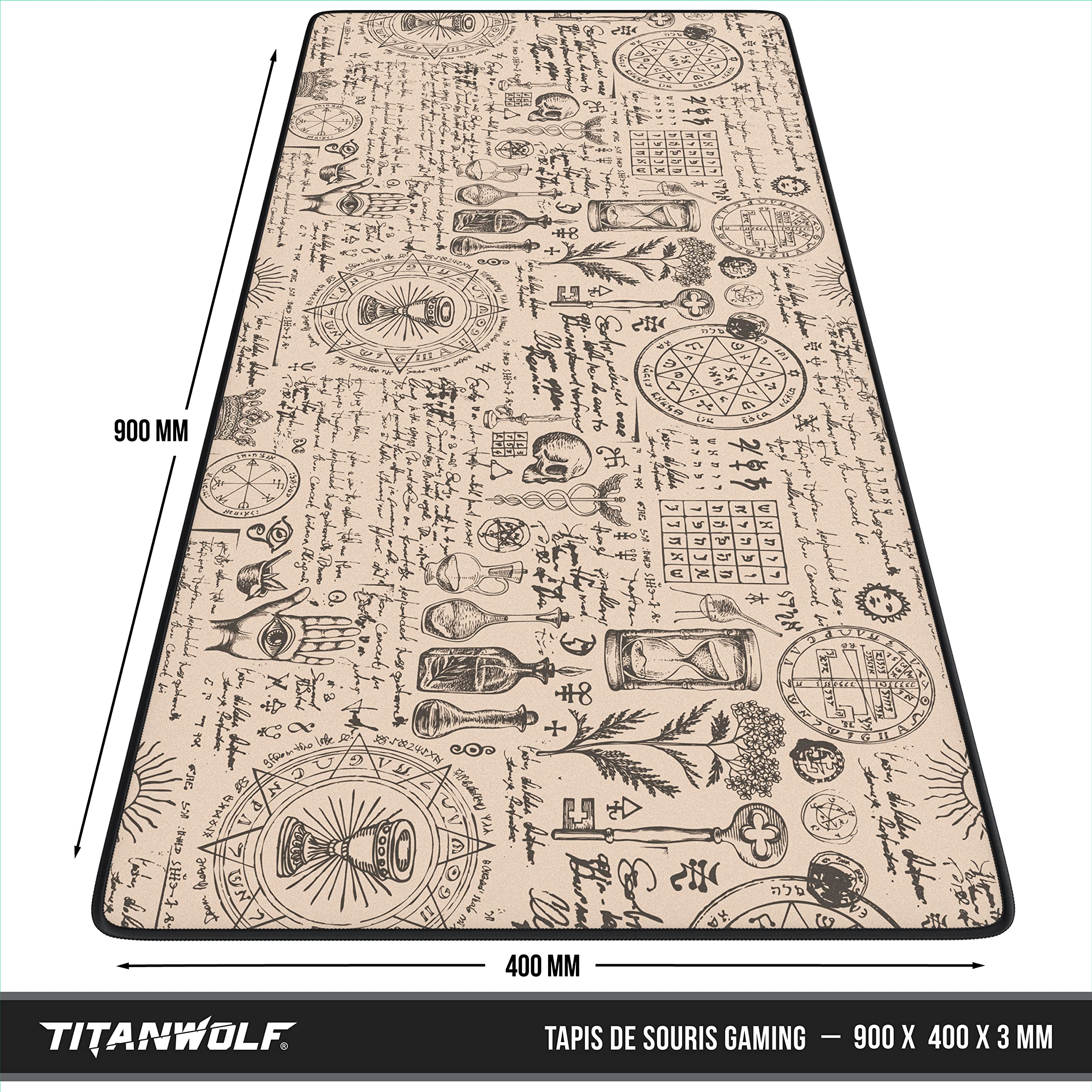 TITANWOLF XXL Gaming Mouse Pad - 35.4x15.7 Inch Large Desk Mat with Non-Slip Base | High Precision & Speed Surface for Gaming Mice (Roccat, Razer, Logitech) | Perfect for PC, Laptop & Office Workstations