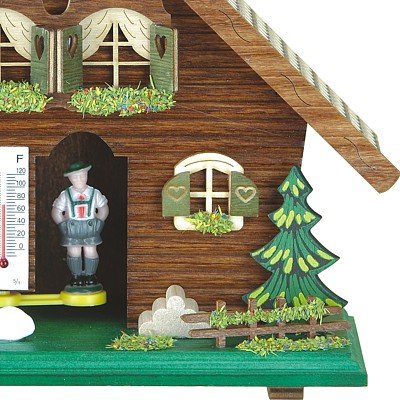 Original German Black Forest Weather House TU 818 - Handcrafted Wooden Hygrometer & Decorative Gift for Home, Office, Cabin or Garden Decor
