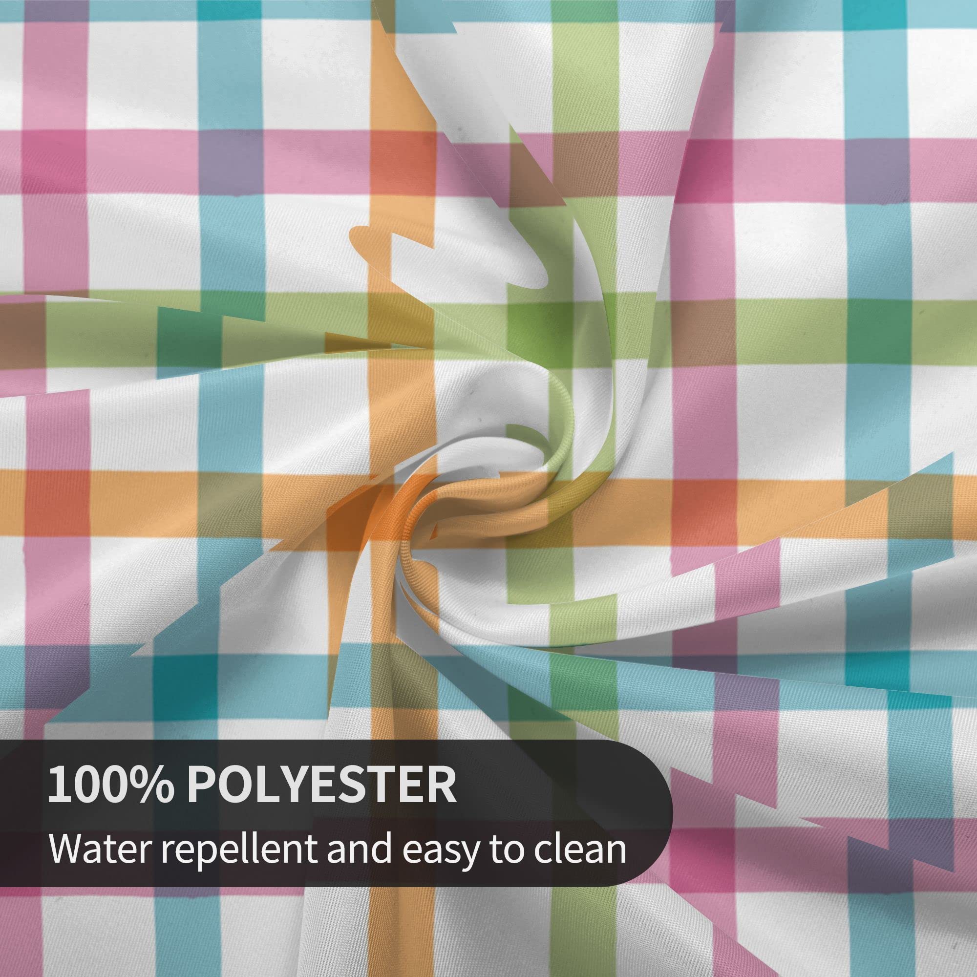 60 Inch Round Spring Plaid Easter Tablecloth - Pink Blue Green Checked Waterproof Washable Polyester Table Cover for Kitchen, Dining Table, Picnic & Easter Party Decorations | Perfect for Holiday Gatherings, Outdoor Events & Home Decor
