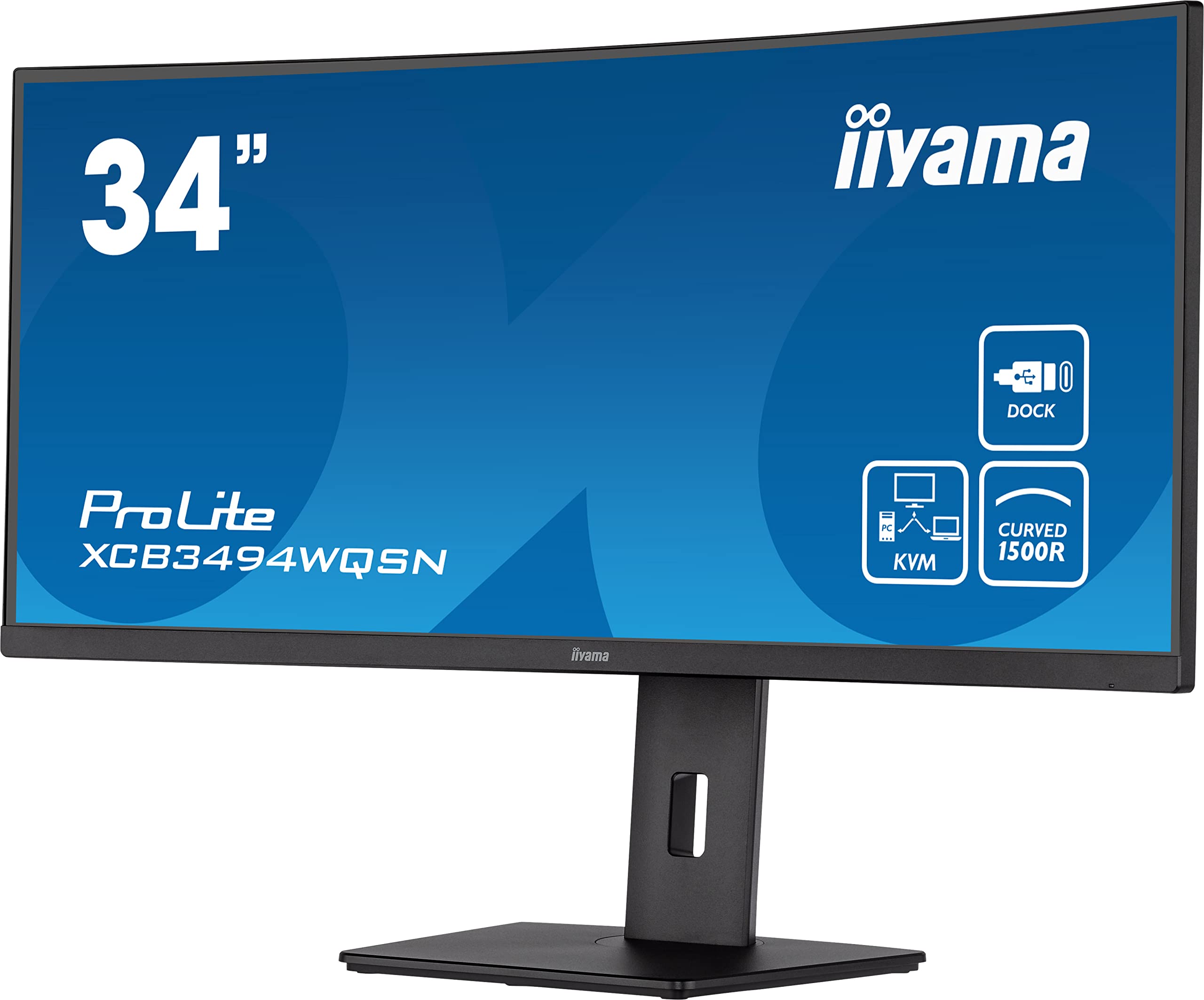 iiyama Prolite XCB3494WQSN-B5 34-Inch Curved Gaming Monitor - UWQHD 3440x1440, 120Hz, AMD FreeSync, USB-C - Perfect for Home Office, Gaming & Multimedia Entertainment