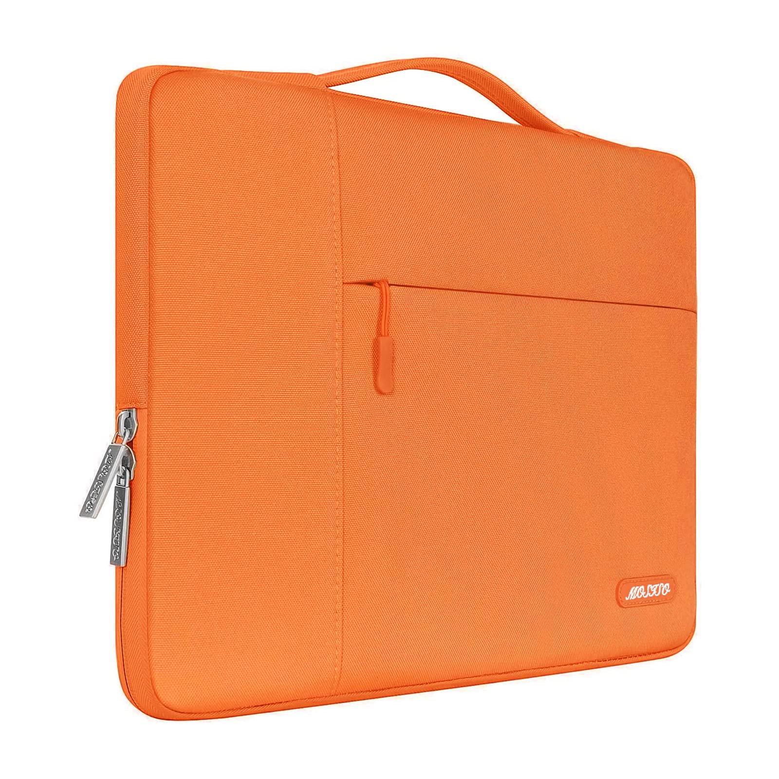 MOSISO 16 Inch Laptop Sleeve with Handle - Compatible with MacBook Pro 16, HP, Acer, Dell, Lenovo, ASUS 15-15.6 Inch Laptops - Durable Polyester Computer Bag (Orange) - Perfect for Work, School & Travel Protection