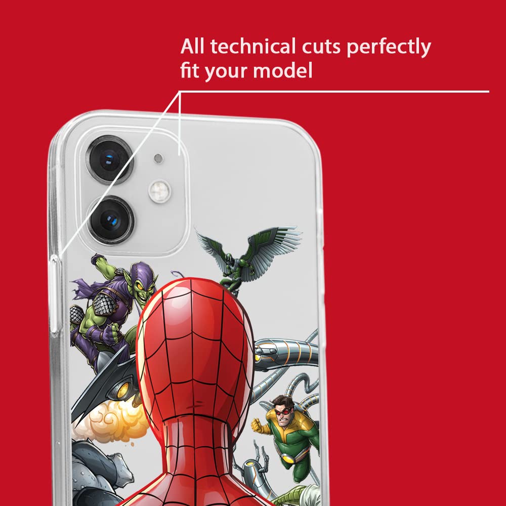 Official Marvel Spider-Man iPhone 12 Mini Case - Licensed Transparent Slim Fit Phone Cover with Premium Protection | Perfect for Everyday Use, Superhero Fans & Marvel Collectors