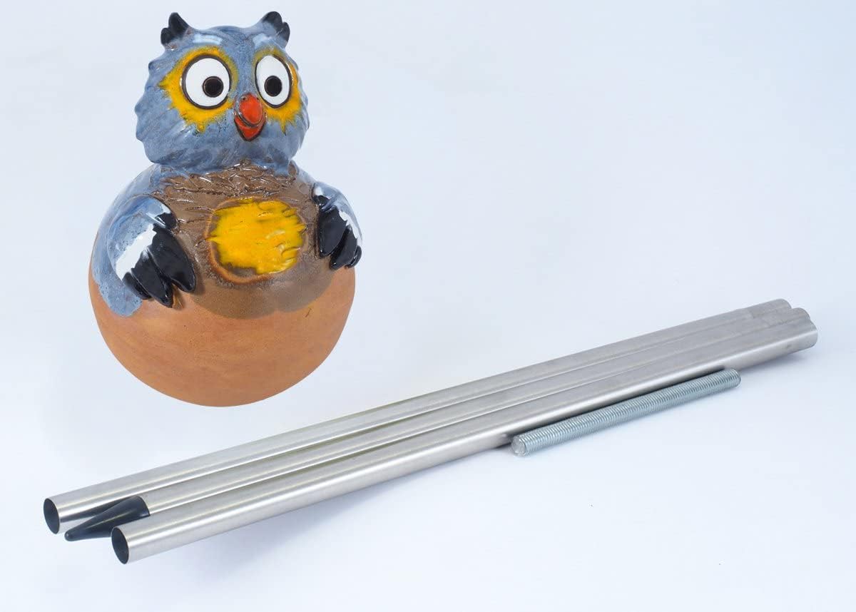 Handmade Ceramic Owl Lawn Stake - Frostproof Outdoor Garden Statue Decor - Unique Gift for Gardeners, Men & Women - Perfect for Yard, Patio & Landscape Decoration