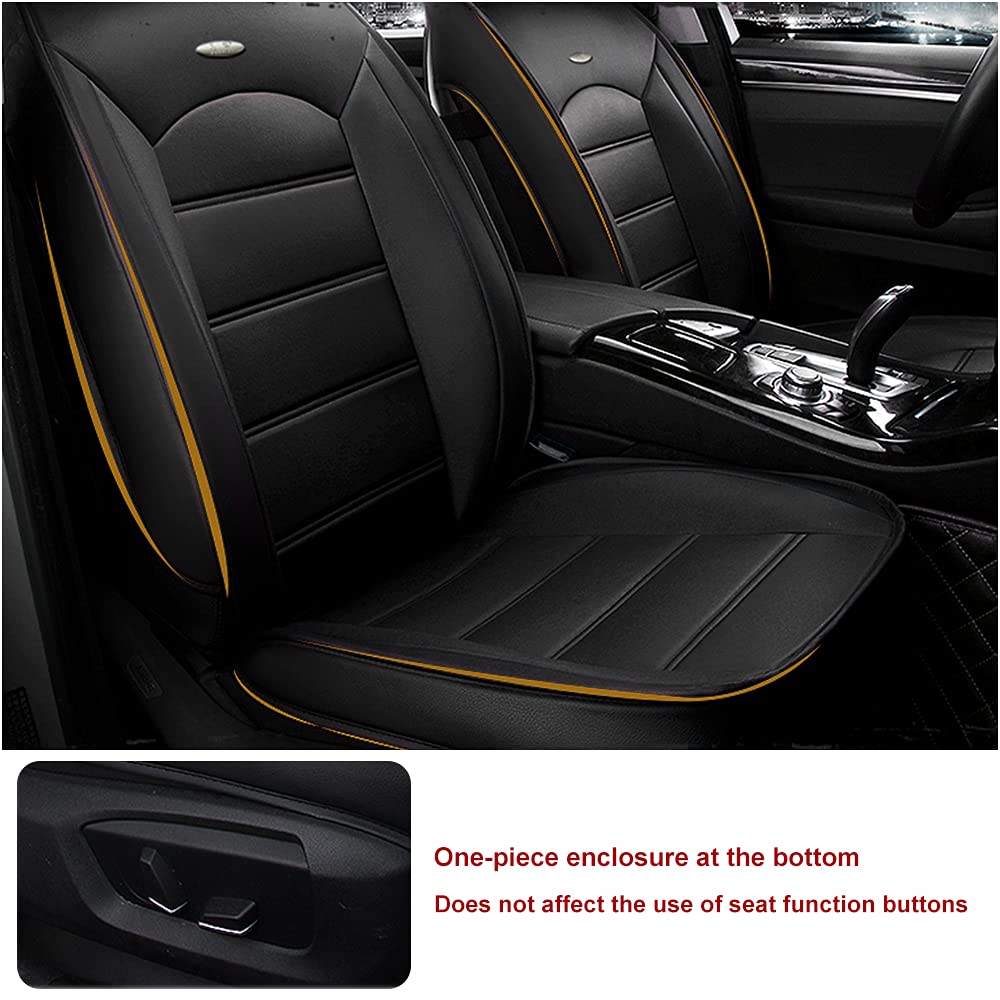Premium PU Leather Front Seat Covers for Nissan Altima 2008-2020 - Breathable, Durable & Comfortable Black Car Seat Protectors - Perfect for Daily Commute, Road Trips & Interior Protection