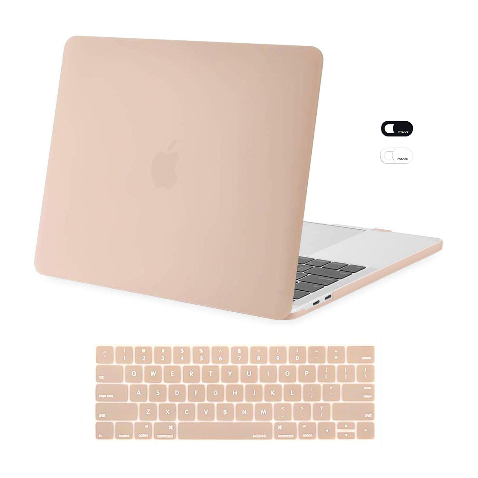 MOSISO Hard Plastic Case for MacBook Pro 13 inch (M2 2025, 2024, 2023-2016 Models A2338/M1/A2251/A2289/A2159/A1989/A1708/A1706) with Keyboard Skin & Webcam Cover - Camel Color | Protective Shell for Work, Travel & School Use