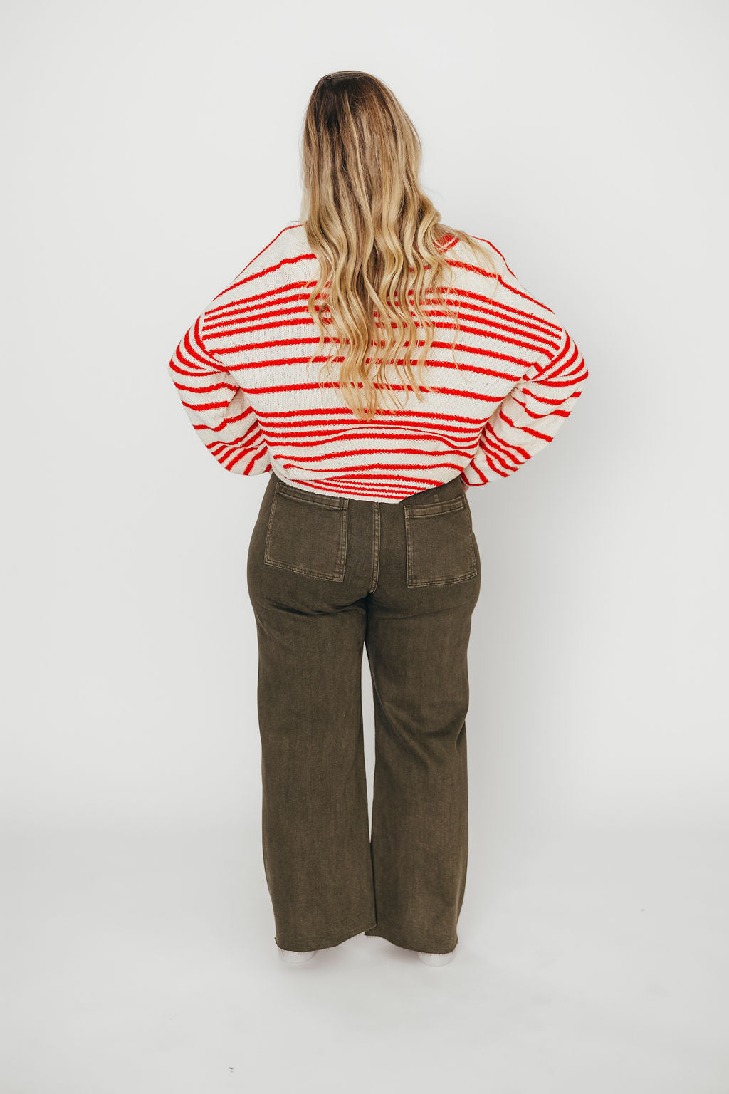 Alder Striped Cardigan and Stripe Tank Top Set - Natural/Red Color Combo | Cozy Fall Outfit for Women | Perfect for Casual Wear, Layering & Autumn Fashion