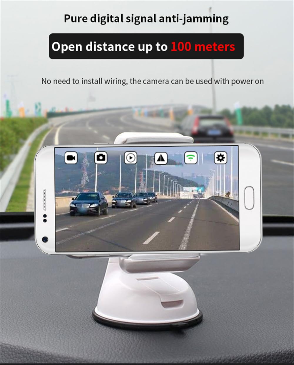EVERSECU Wireless Backup Camera for iPhone & Android - HD Rear/Front View Camera with Guide Lines On/Off for Cars, Trucks, SUVs, Pickups, Trailers, Vans & RVs - Perfect for Parking, Reversing & Towing Safety