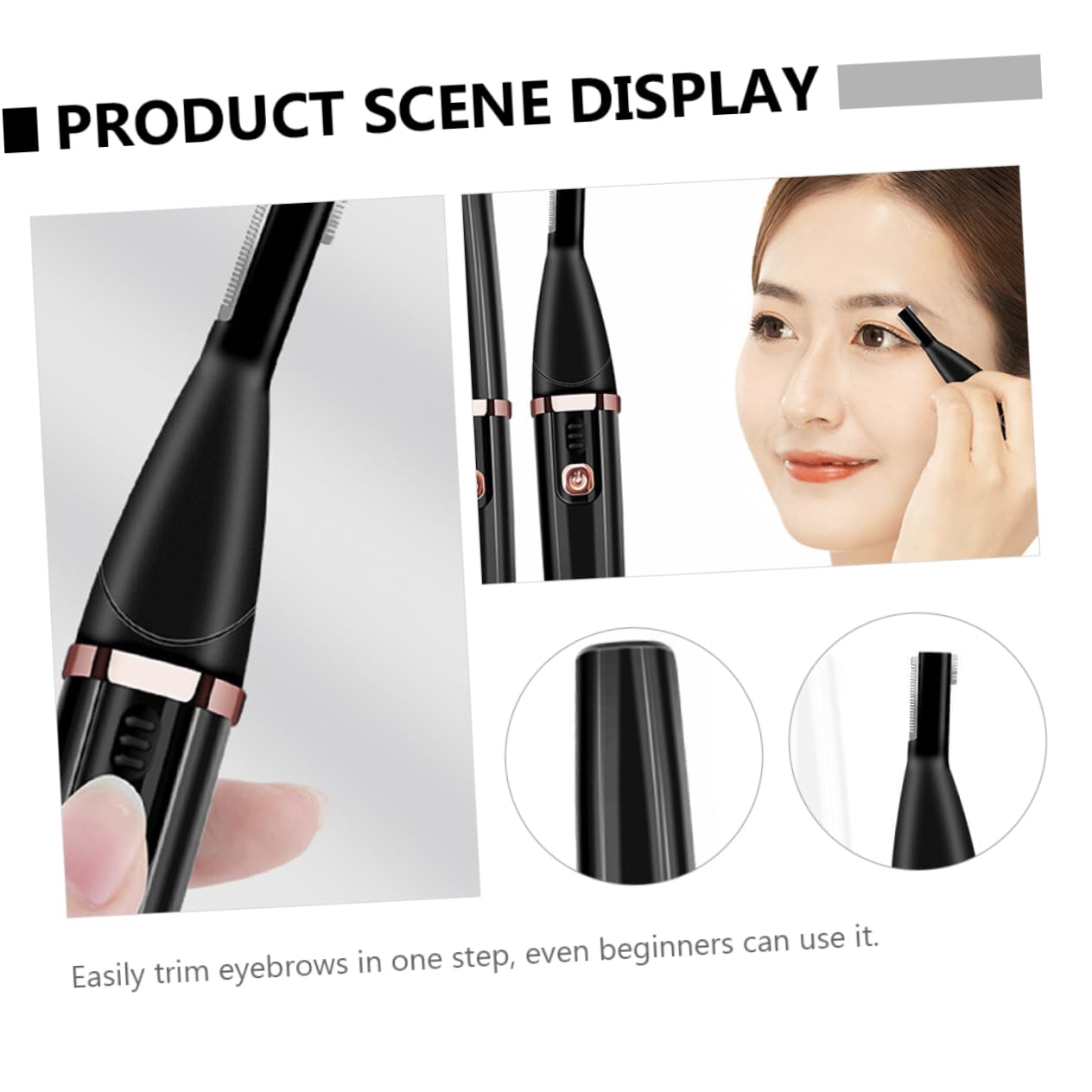1PC Electric Eyebrow Trimmer for Women - Precision Brow Shaper & Facial Hair Remover, Safe Dermaplaning Razor with ABS Black Handle - Perfect for Eyebrow Shaping, Peach Fuzz Removal & At-Home Skincare Routine