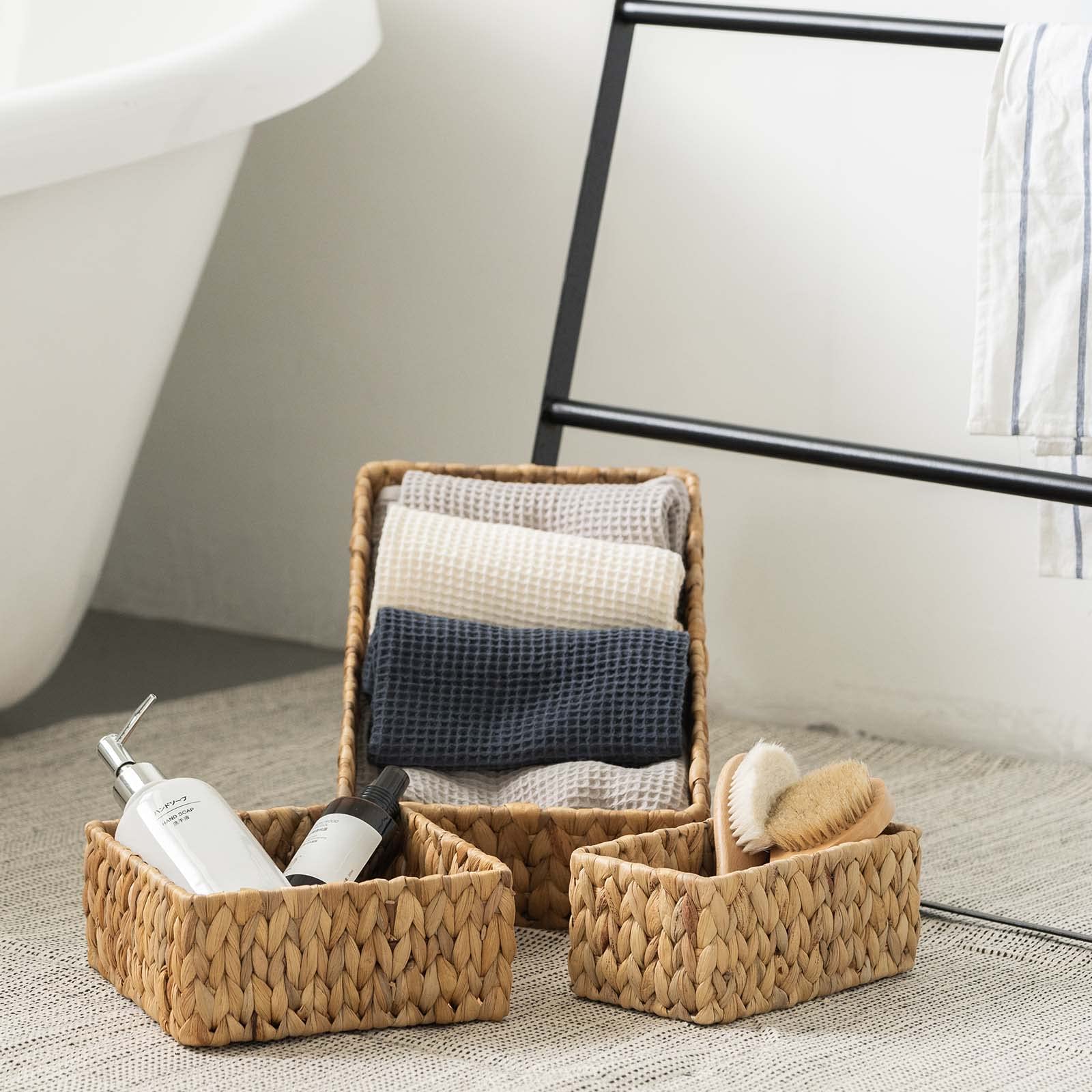 FairyHaus Woven Wicker Storage Basket - Handmade Rattan Organizer for Home Decor, Bathroom, Laundry & Nursery - Perfect for Blankets, Toys & Clothes Storage