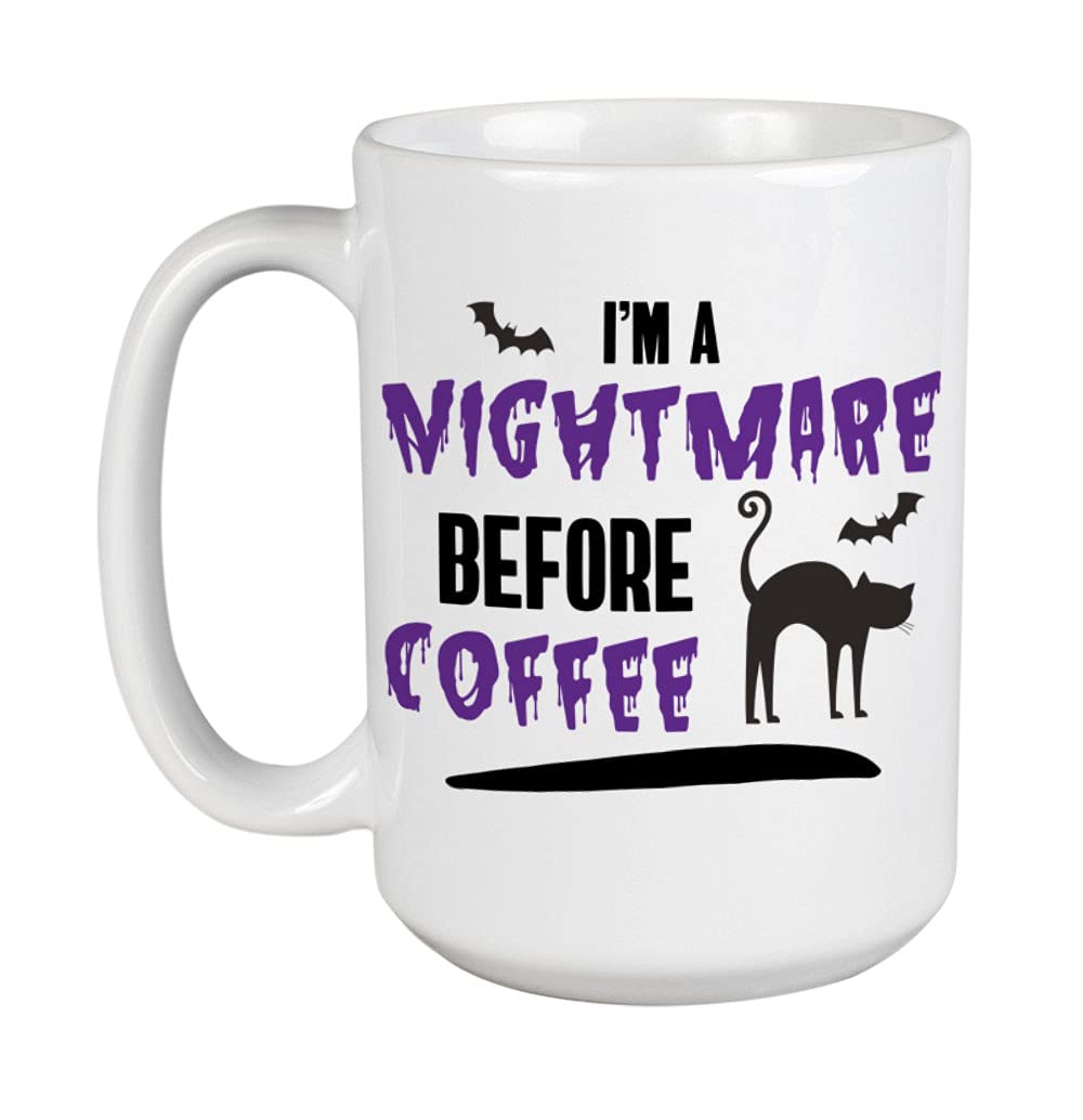 Nightmare Before Christmas White Ceramic Coffee & Tea Mug - 15oz Insulated Cup for Hot & Cold Drinks - Perfect for Home, Office, or Gifts