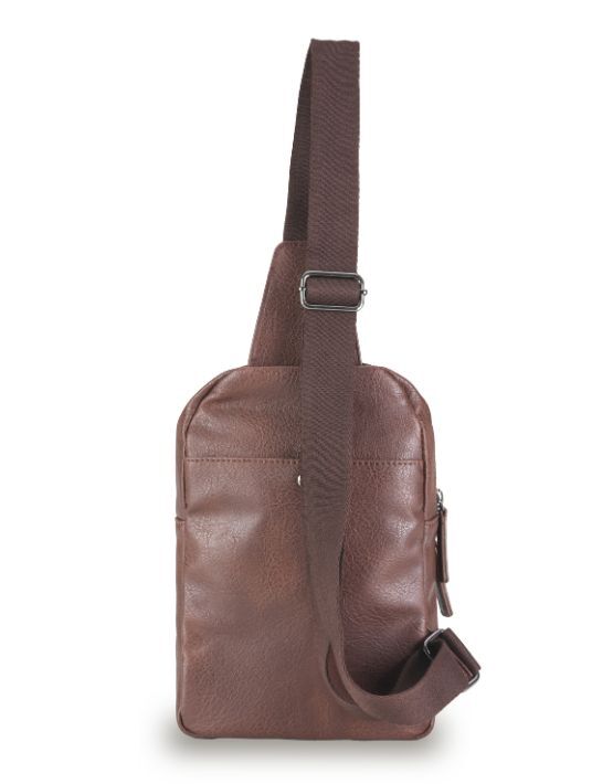 Tosca VG019 Vegan Leather Sling Backpack - Chocolate Brown Crossbody Bag for Men & Women | Perfect for Travel, Work & Everyday Use