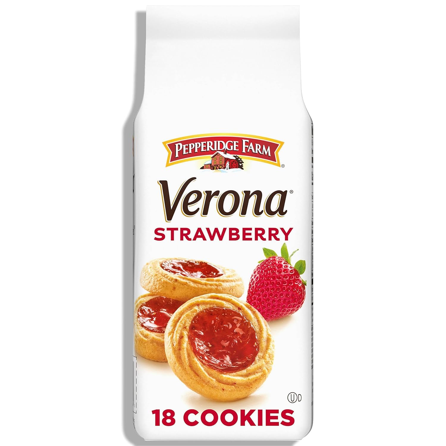 Pepperidge Farm Verona Indulgence Strawberry Thumbprint Cookies - 72 Count (4 Packs) | Buttery Shortbread with Strawberry Filling | Perfect for Parties, Gifts & Holiday Treats