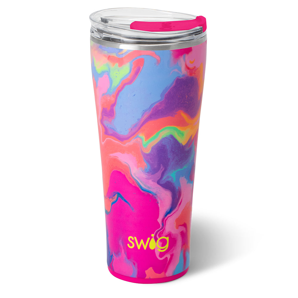 32oz Candy Crush Insulated Tumbler with Lid & Straw - Leakproof Stainless Steel Travel Mug for Coffee, Tea & Cold Drinks - Perfect for Office, Gym, Hiking & Outdoor Activities