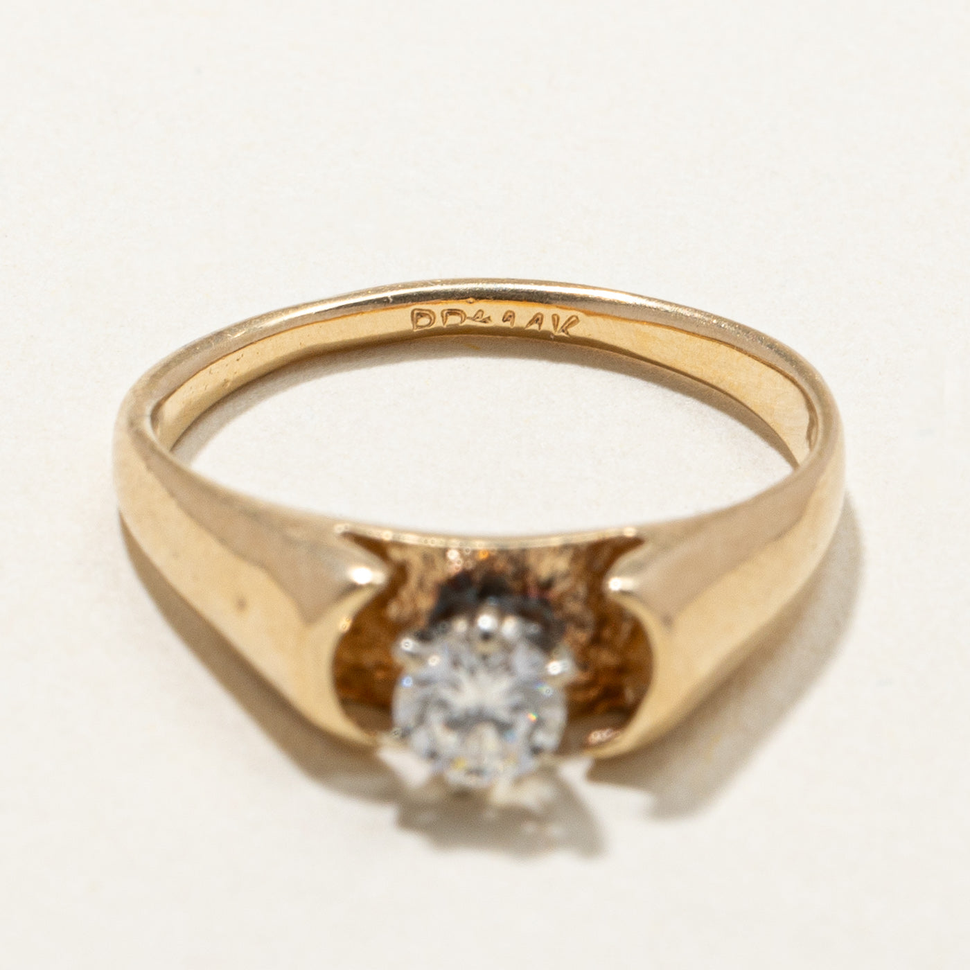 14K Solitaire Diamond Ring - 0.22ct Round Cut Engagement Ring, Size 5.25, D Color, VS1 Clarity | Perfect for Proposals, Anniversaries & Special Occasions