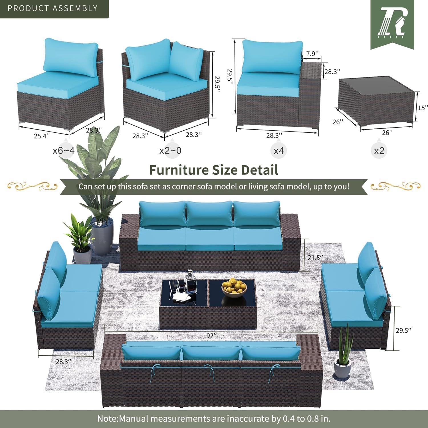 16-Piece Outdoor Patio Furniture Set with ETL Approved 45