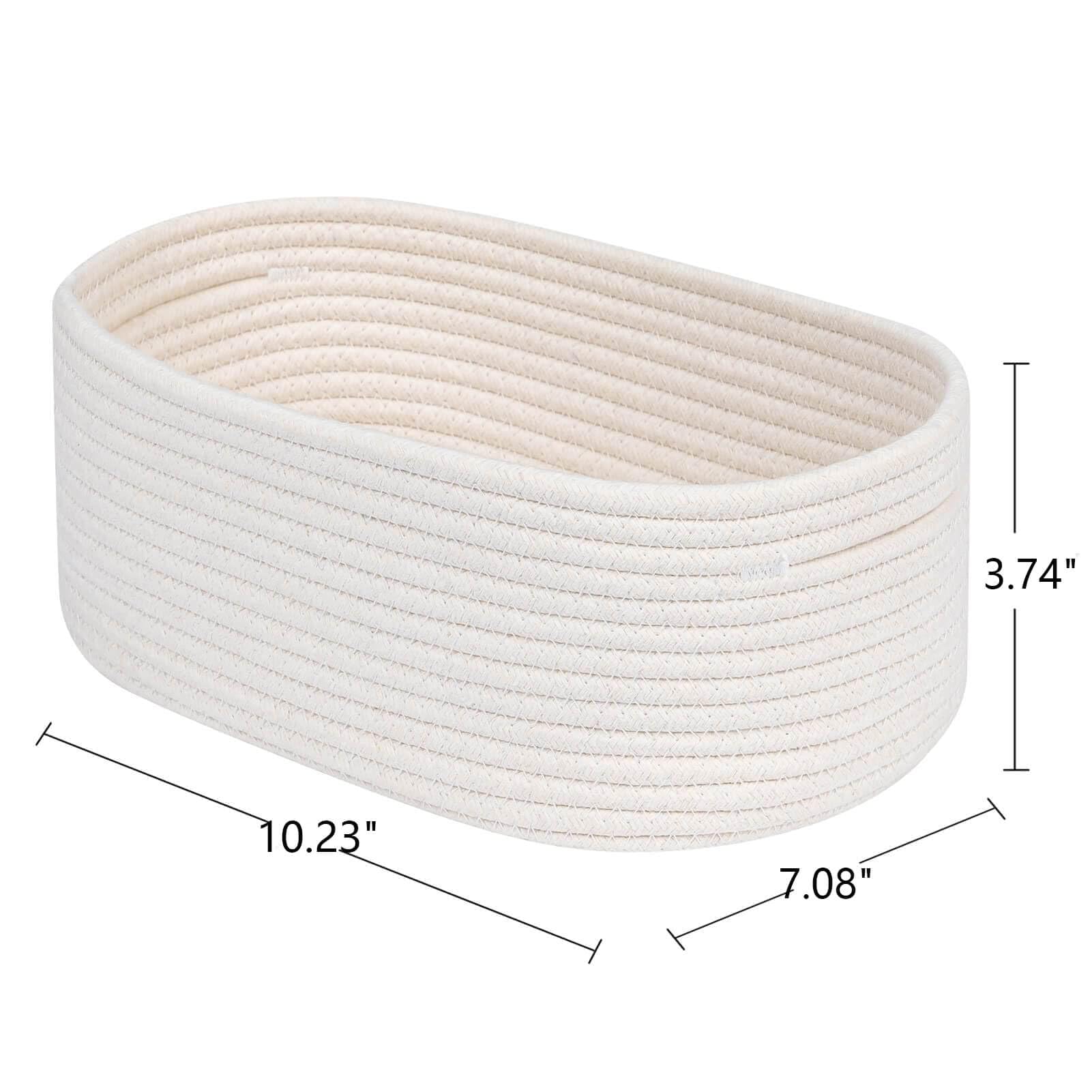 CubesLand Small Woven Storage Basket - Organizing Bin for Baby Toys, Closet & Shelves | Perfect for Halloween, Christmas & Easter Gifts (Includes Cello Bag, White Basket & Ribbon) | Home Organization & Holiday Decor
