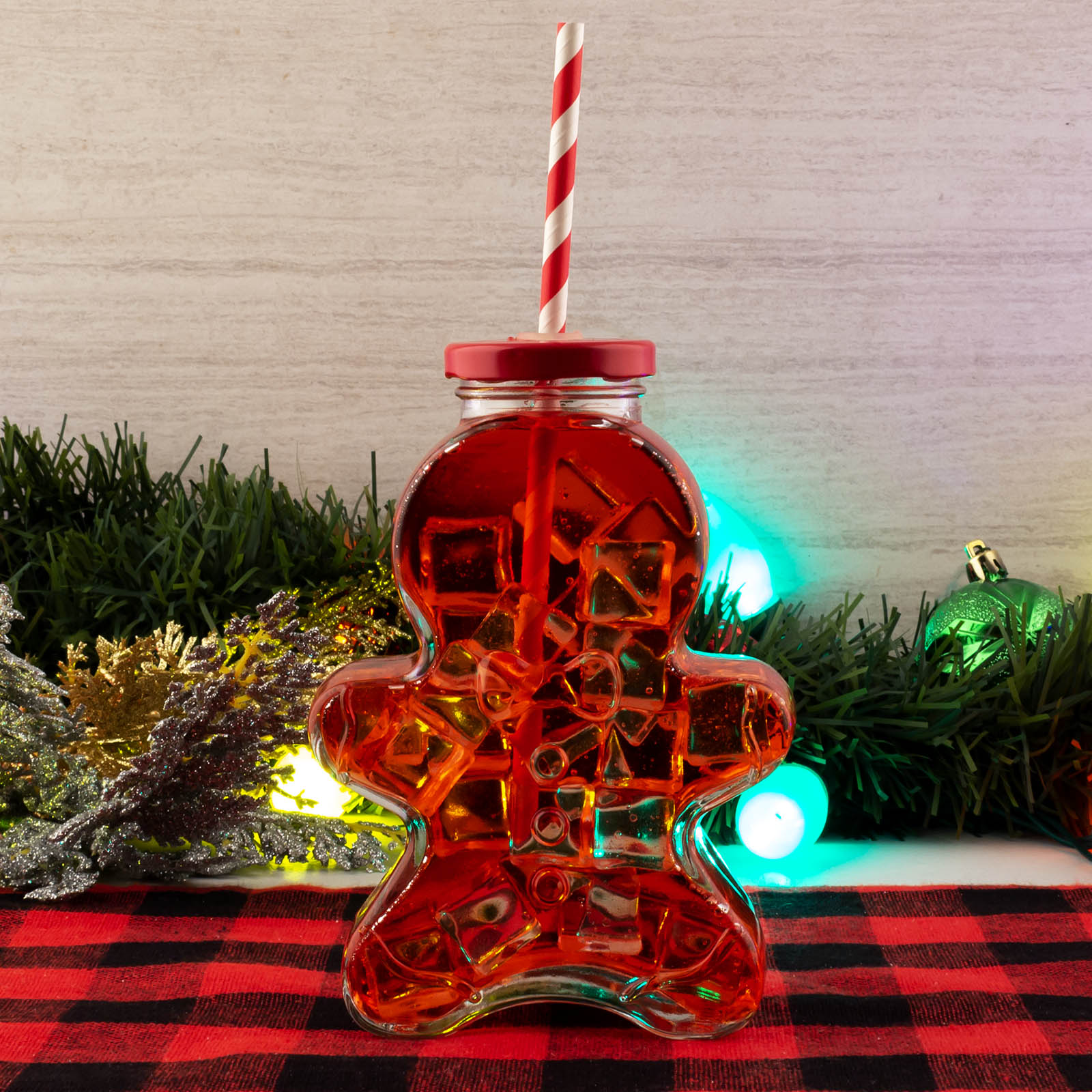 BarConic® Gingerbread Man Mason Jar with Lid - Airtight Glass Storage Container for Baking, Cookies, and Holiday Decor - Perfect for Christmas Gifts, Kitchen Organization & DIY Crafts