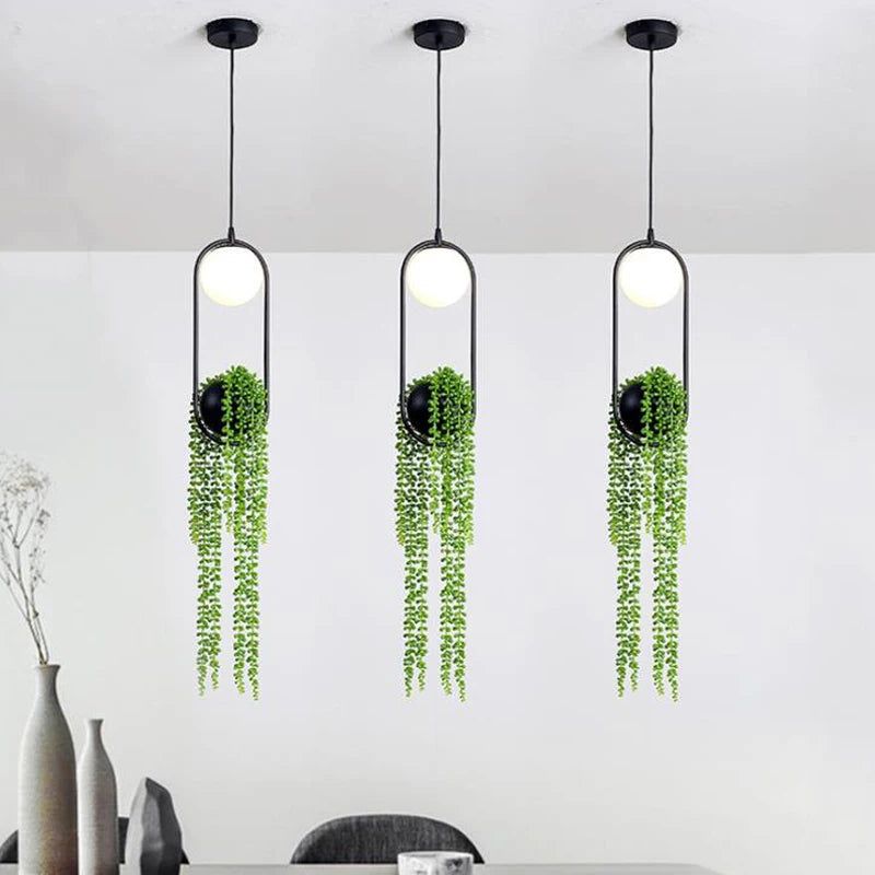 Ring Plant Pot Hanging Lamp - Elegant Floral Decor for Indoor/Outdoor Garden, Patio, and Home Decoration