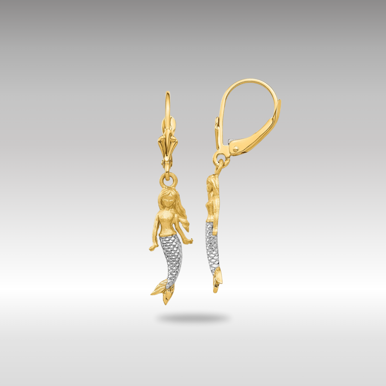 Elegant Gold Brushed & Polished Mermaid Earrings TF1598 - Perfect for Parties, Weddings, and Special Occasions