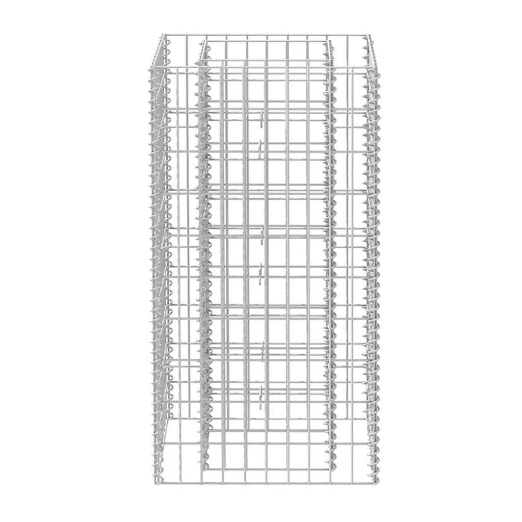Tidyard Gabion Basket Steel Planter - 19.7x19.7x39.4 Inch Raised Garden Bed for Vegetables & Flowers (Silver) - Perfect for Outdoor Landscaping, Patio Decor & Backyard Gardening