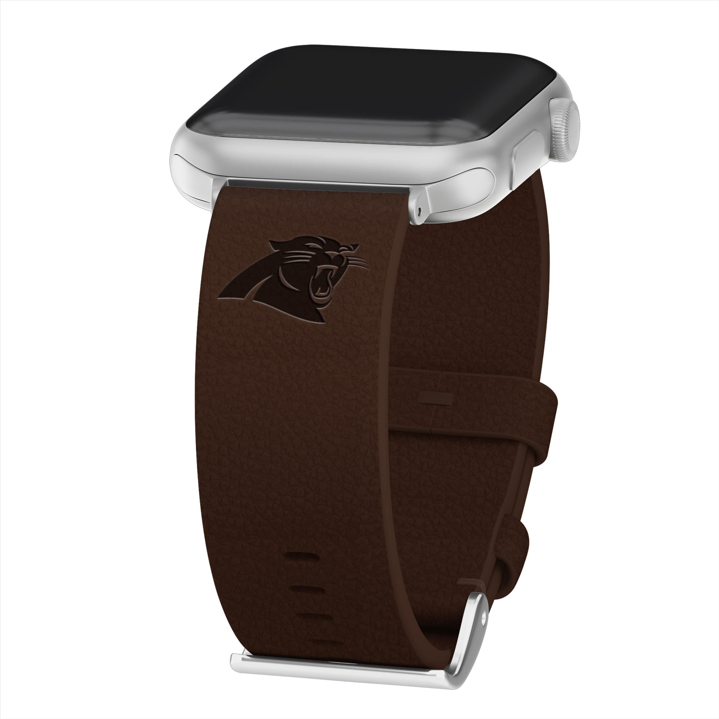 Carolina Panthers Genuine Leather Watch Band for Apple Watch - Game Day & Everyday Wear - Compatible with All Apple Watch Series (38mm 40mm 41mm 42mm 44mm 45mm 49mm) - Perfect for NFL Fans, Sports Enthusiasts & Panthers Supporters