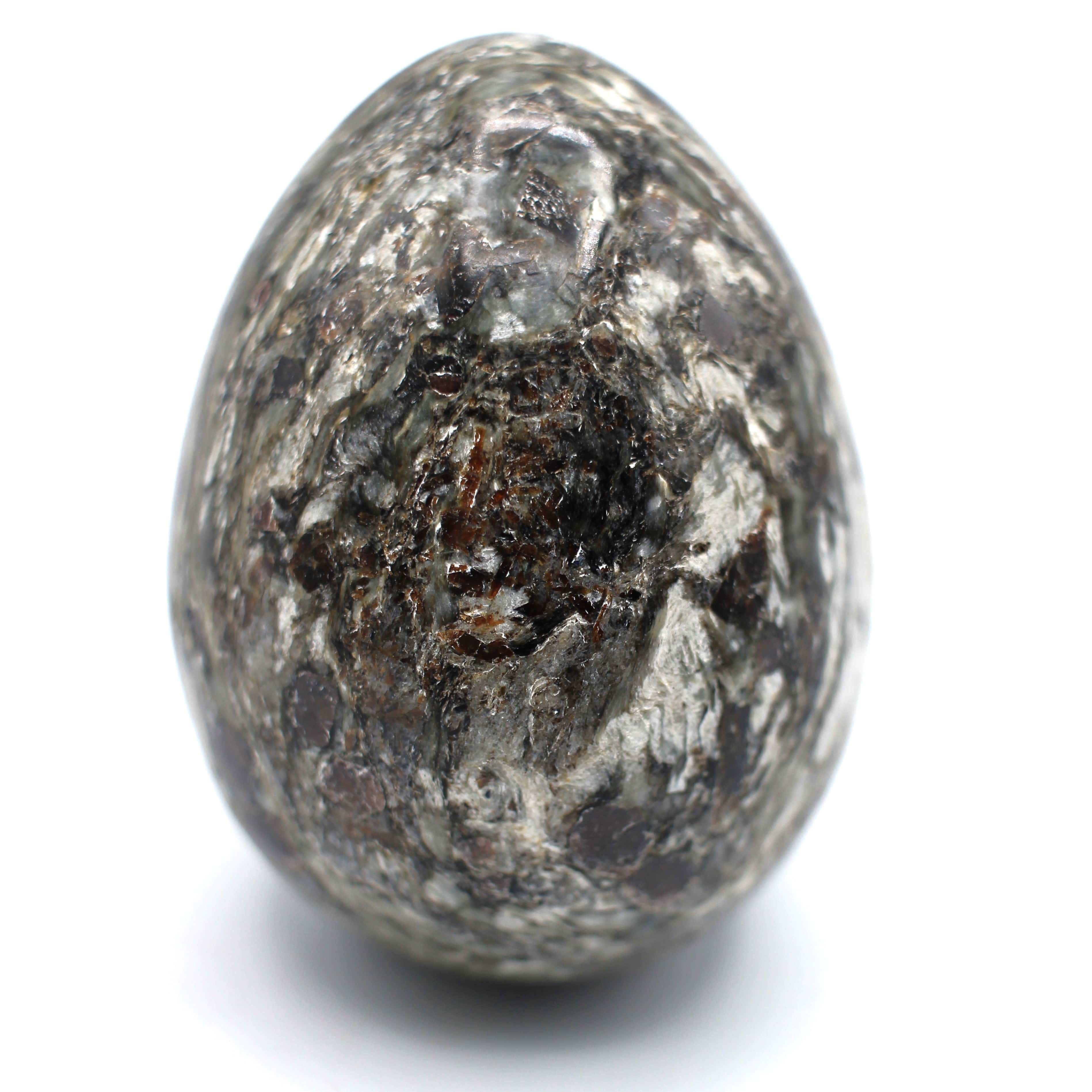 Natural Canadian Staurolite Garnet Mica Schist Egg - Healing Crystal for Meditation, Energy Work & Home Decor