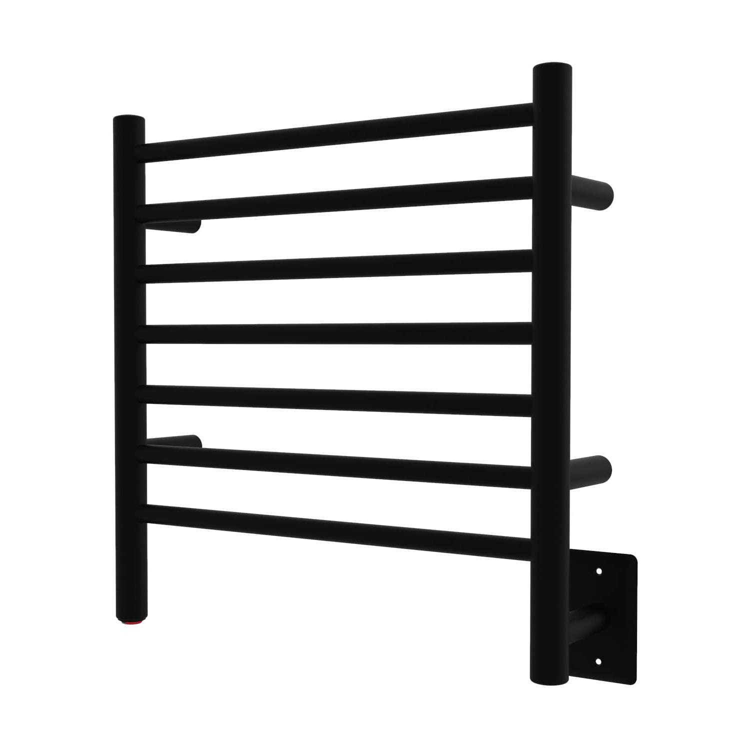 Amba RWHS-SMB 7-Bar Radiant Towel Warmer - Hardwired & Plug-in Combo in Matte Black - Perfect for Bathrooms, Spas & Luxury Homes