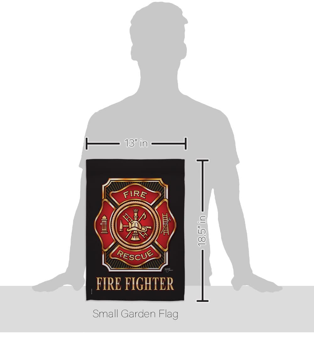 Firefighter Garden Flag Set with Stand - Red Line Hero Support for Yard & Home Decor