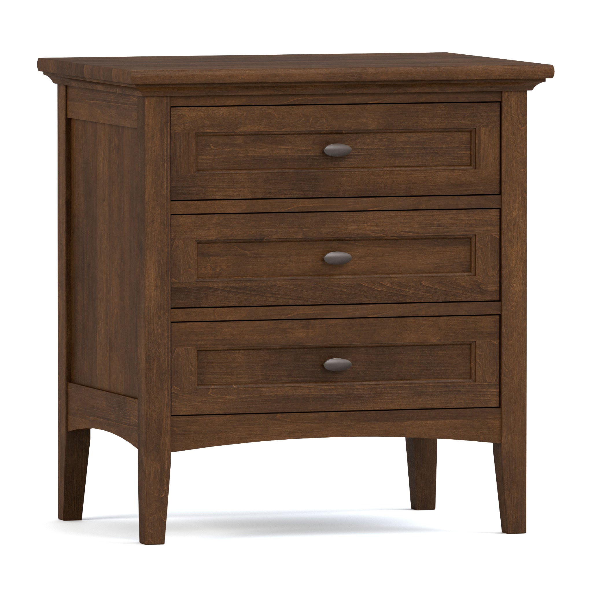 Revere Three Drawer Nightstand - Modern Bedside Table with Storage for Bedroom, Living Room & Office - Solid Wood Night Stand with Smooth Gliding Drawers