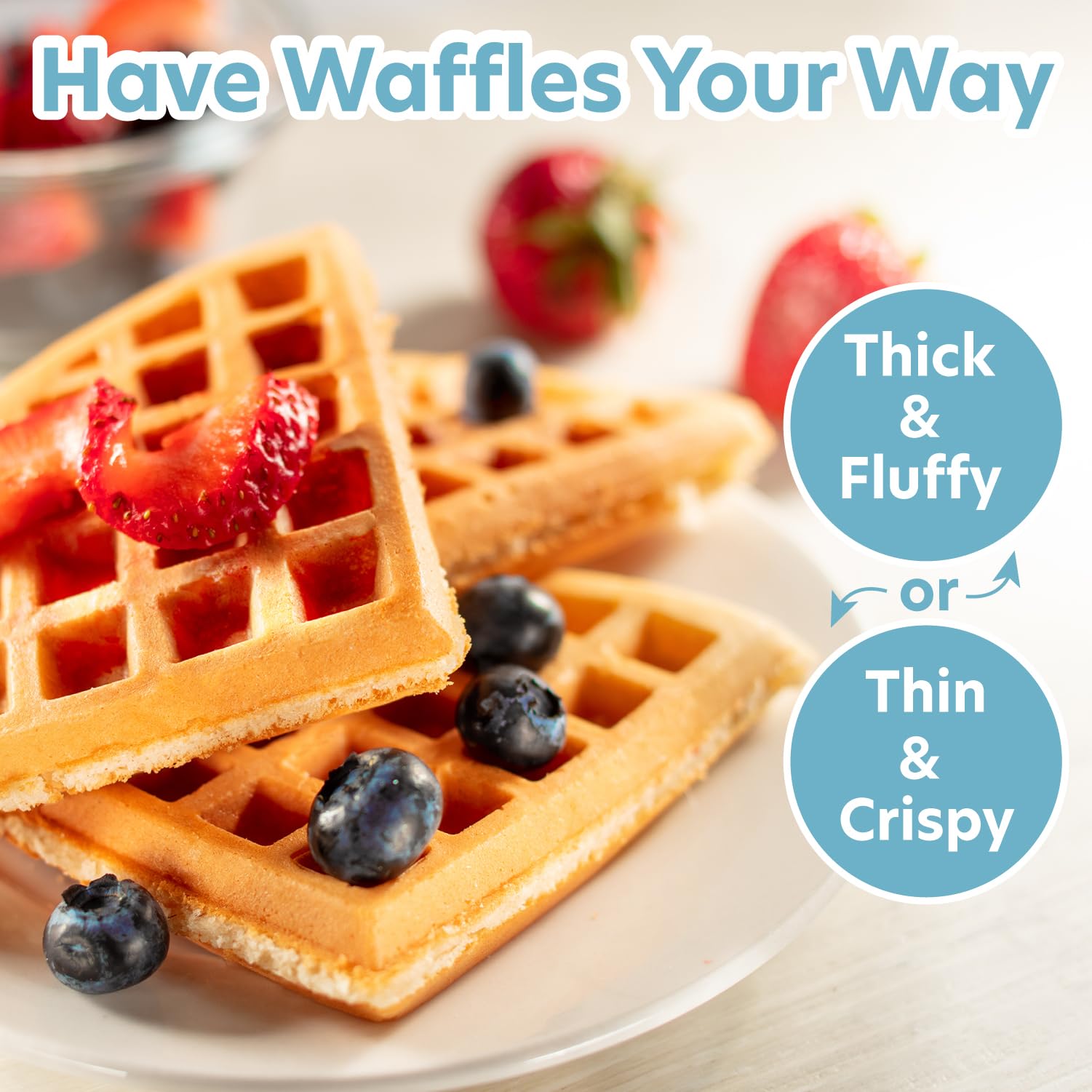 Cucina Pro 7-Inch Non-Stick Waffle Maker - Adjustable Browning Control for Thin American Style Waffles - Perfect for Breakfast, Brunch & Family Gatherings - Ideal Housewarming Gift & Kitchen Essential