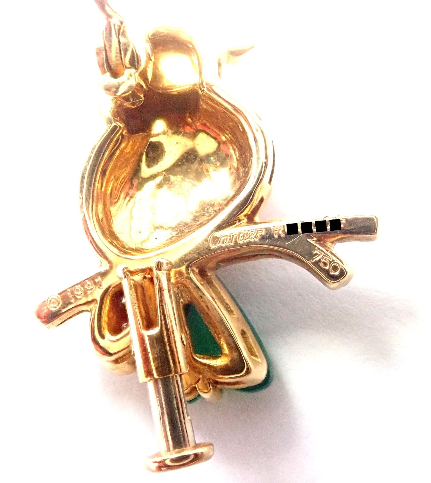 Authentic Cartier 18K Yellow Gold Diamond Onyx Ruby Chalcedony Bird Pin Brooch - Luxury Vintage Jewelry for Women, Perfect for Special Occasions & Gift Giving