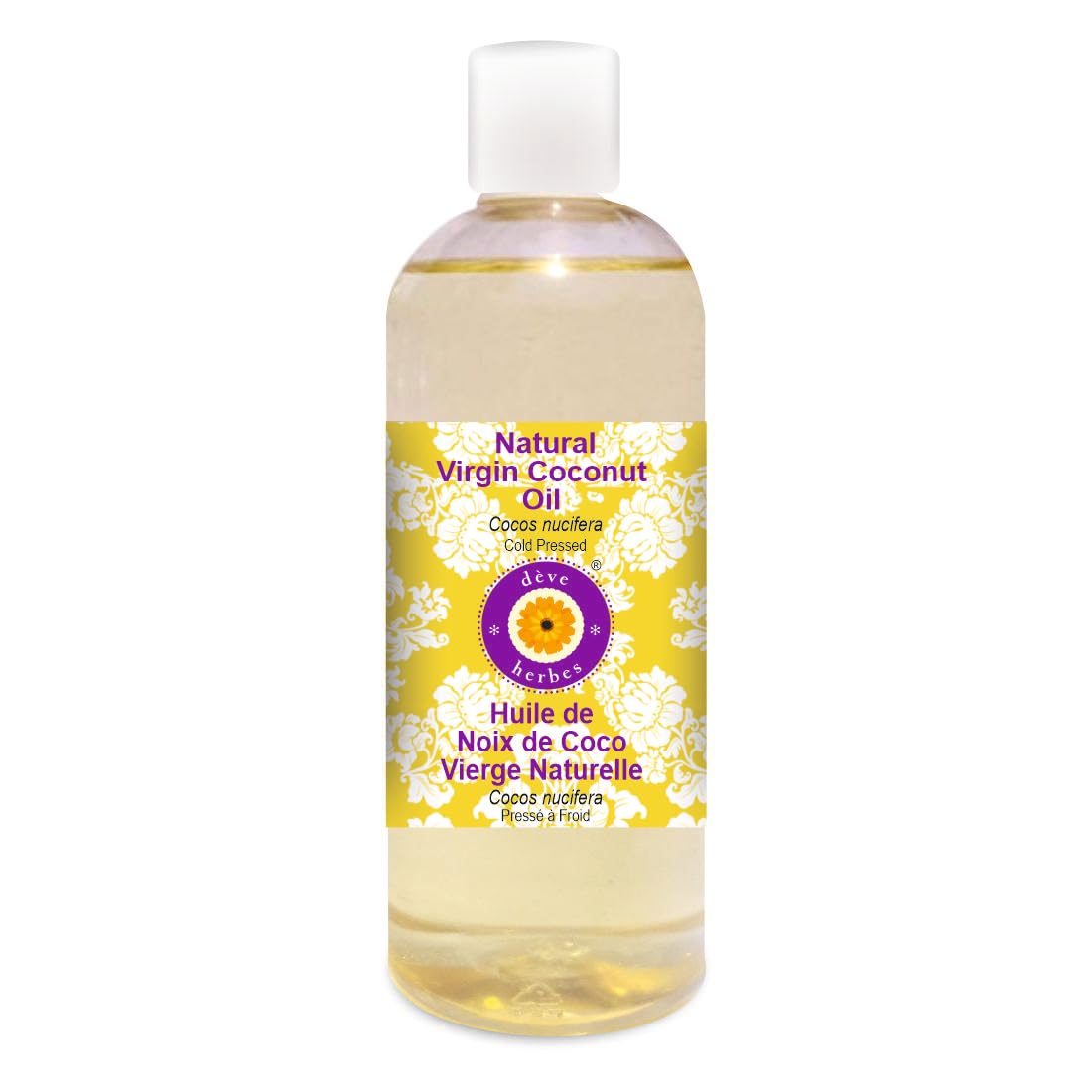 Organic Virgin Coconut Oil (Cocos Nucifera) - Cold Pressed, Unrefined, 100% Pure, Therapeutic Grade - 200ml - For Cooking, Skin Care & Hair Treatment